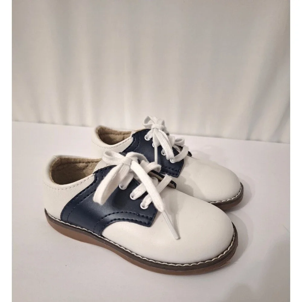 Footmates Cheer Saddle Oxford Size 7.5 Child Black & White Dress School Uniform